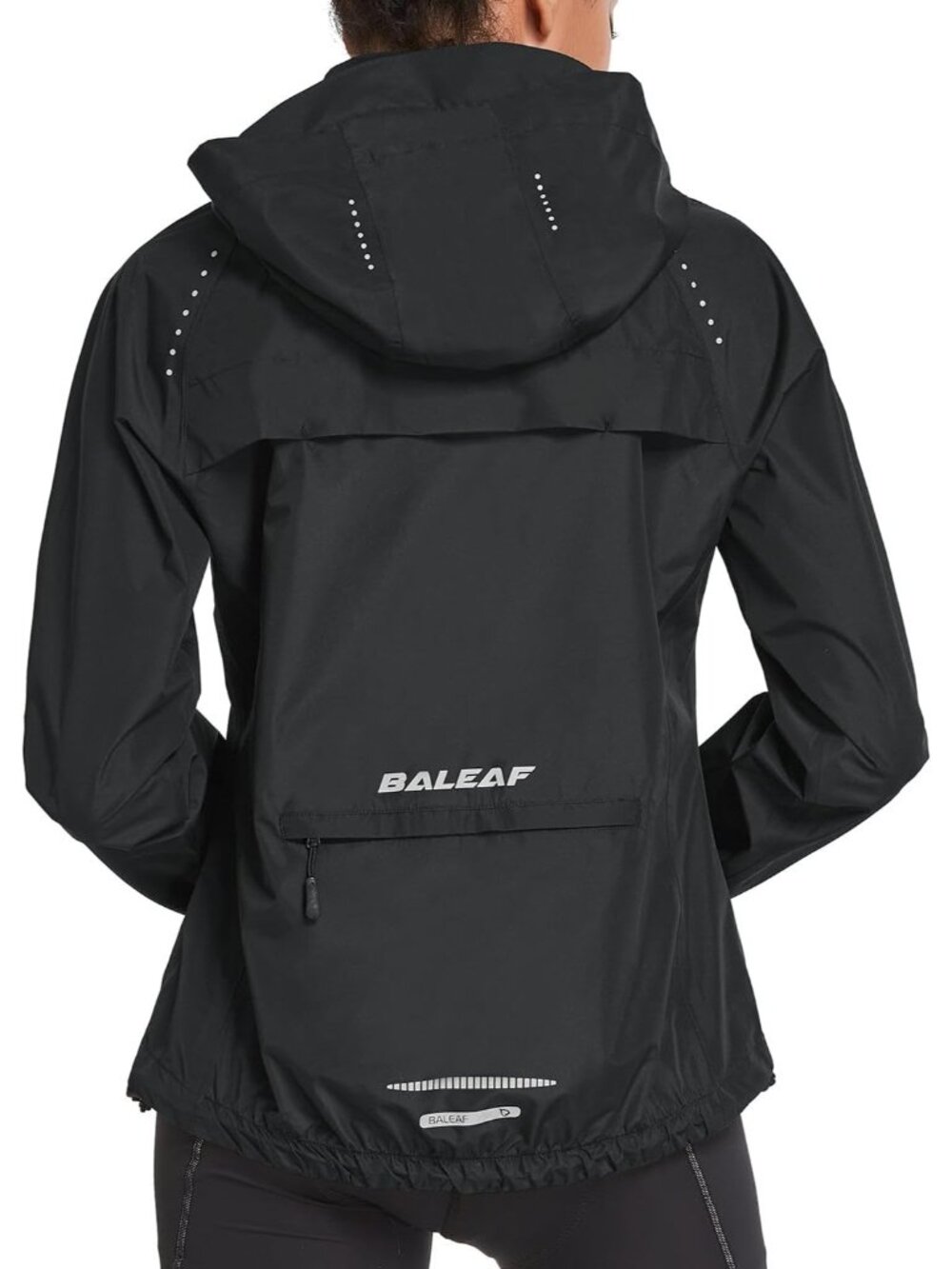 〽️Women's Black Packable Rain Jacket Waterproof Hooded Lightweight Windbreaker